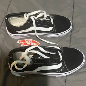 Vans Kids Black and White Sneakers